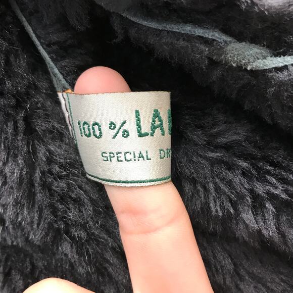 Vintage 100% Lambskin Shearling Long Coat Womens Large Suede Fur Lined Button - Picture 3 of 14